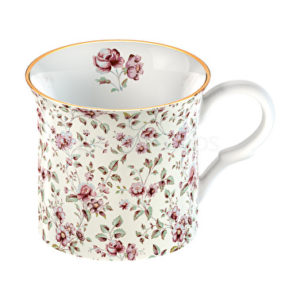 Taza katie alice floral blanca