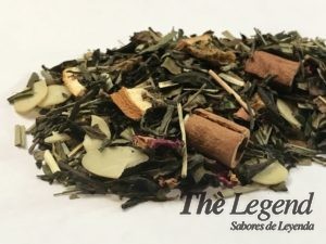 Té blanco y verde naranja y almendra