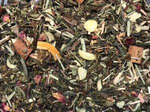 Té blanco y verde naranja y almendra