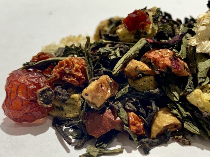Mezcla de té rojo y té verde silueta