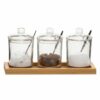 Azucareros de mesa de cristal con bandeja