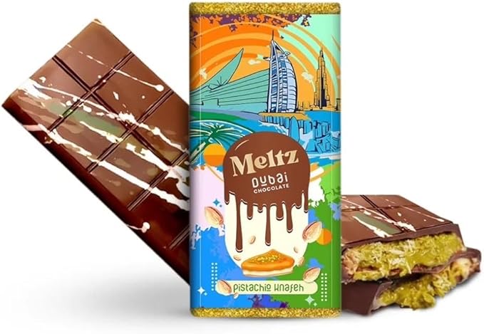 Chocolate premium Dubai de KnaFeh y pistacho "Meltz"