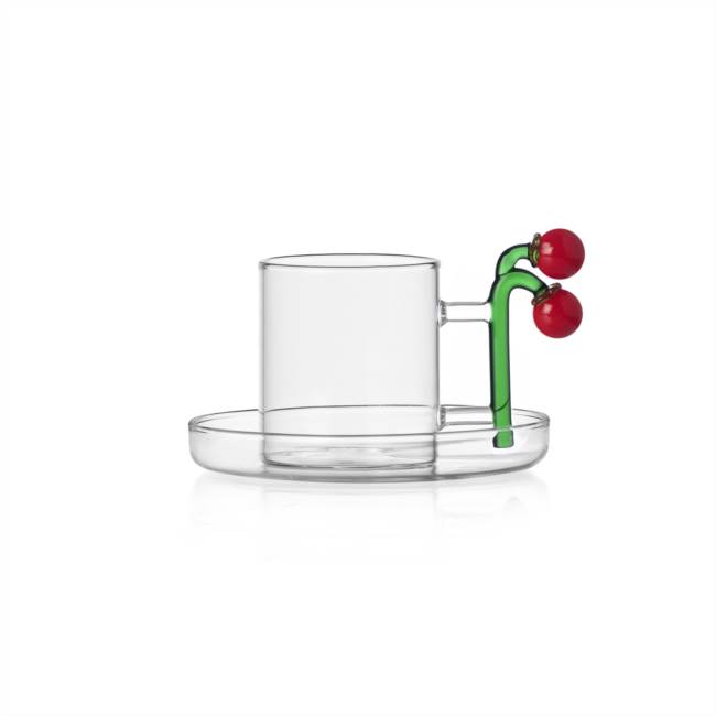 TAZA Y PLATO DE CAFÉ VEGETABLES TOMATOES