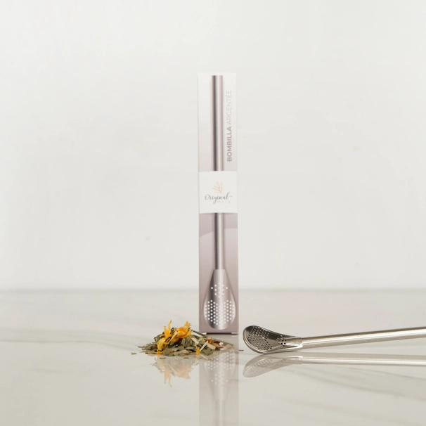 Bombilla - Pajita filtrante PARA MATE PLATEADA "PURE MATE"
