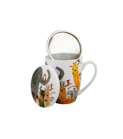 TISANERA (TAZA CON FILTRO Y TAPA) 360 ML. ANIMALS "DUO" - Imagen 3