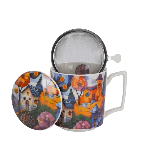 TISANERA (TAZA CON FILTRO Y TAPA) MODERN COUNTRYSIDE 450 ML. "DUO" - Imagen 2