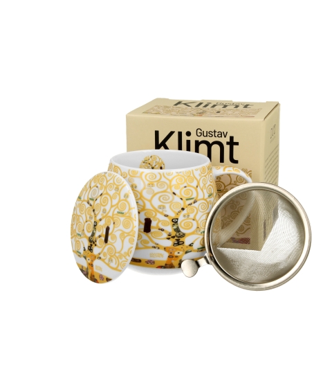 Taza con Infusor y tapa 450 ml. ÁRBOL DE LA VIDA de Gustav Klimt "DUO"