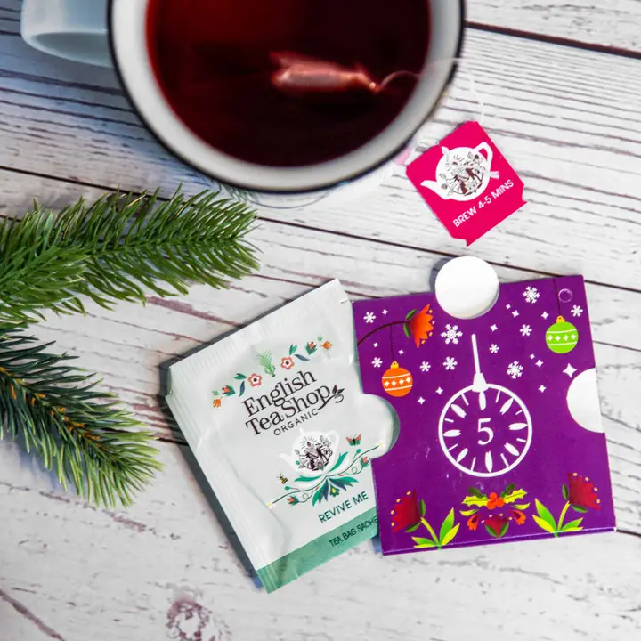 BIO Té Calendario de Adviento 2025 "Cuenta Regresiva de Navidad" blanco, 25 bolsitas de té "ETS" - Imagen 5