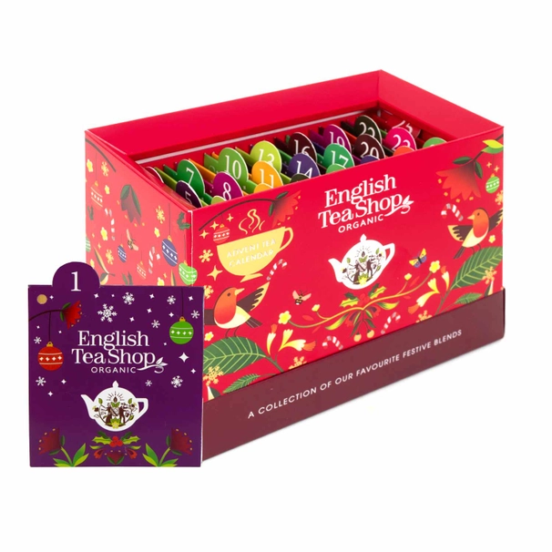 Calendario de Adviento de té BIO "Cuenta atrás de Navidad" rojo, 25 bolsitas "ETS"
