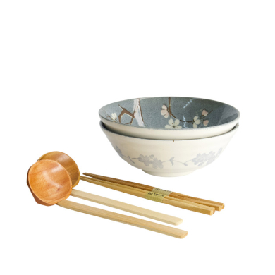 Set para ramen, 6 piezas Fujisakura gris "Tokyo Design" - Imagen 2