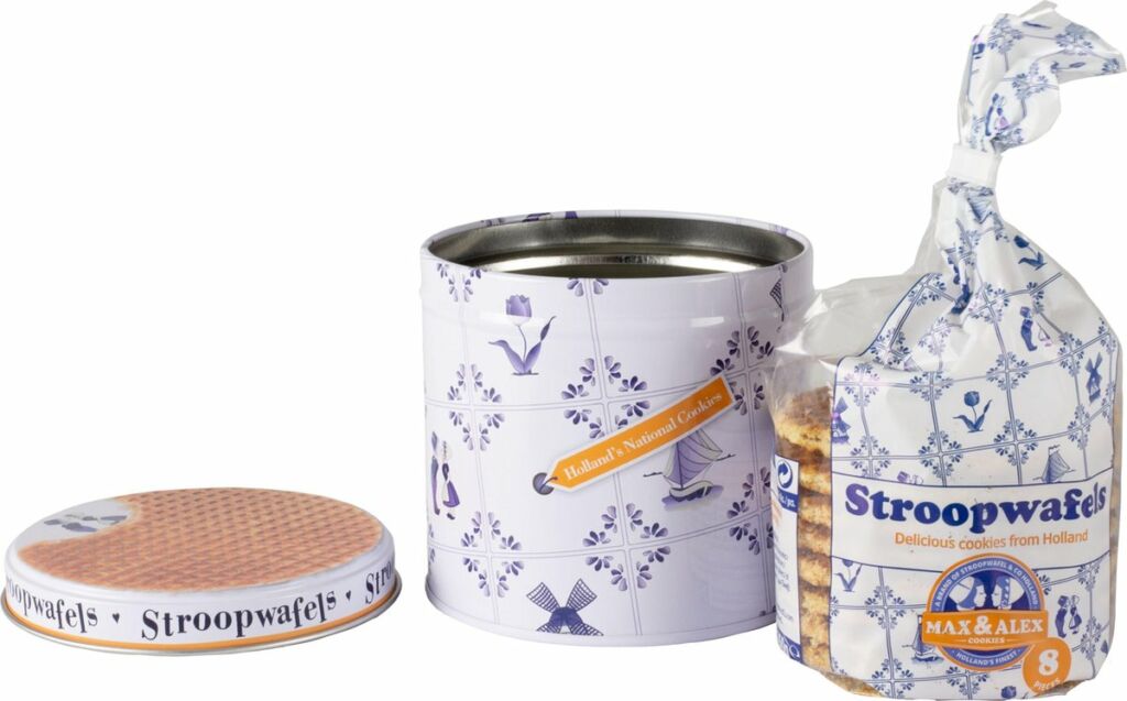 Galletas Stroopwafels en lata de galletas azul de Delft - Imagen 5