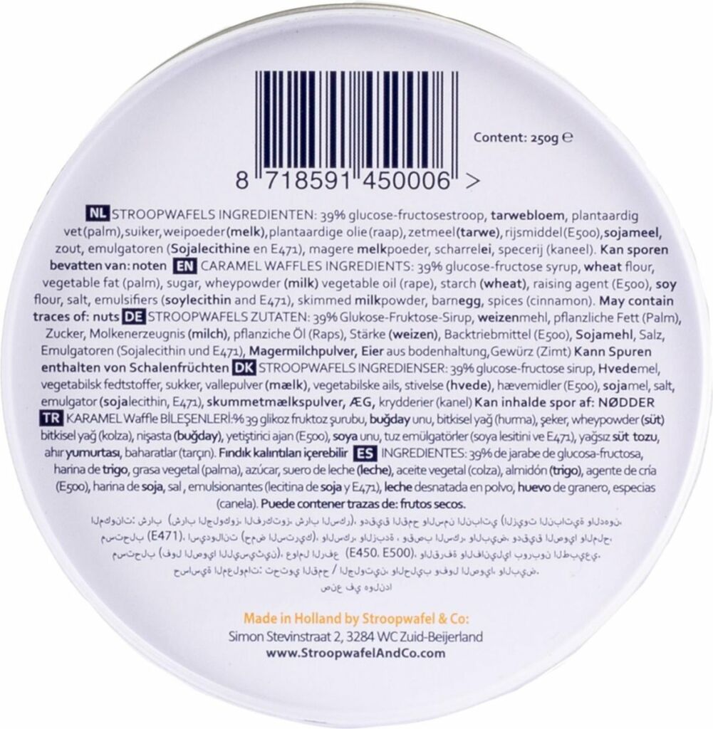 Galletas Stroopwafels en lata de galletas azul de Delft - Imagen 3