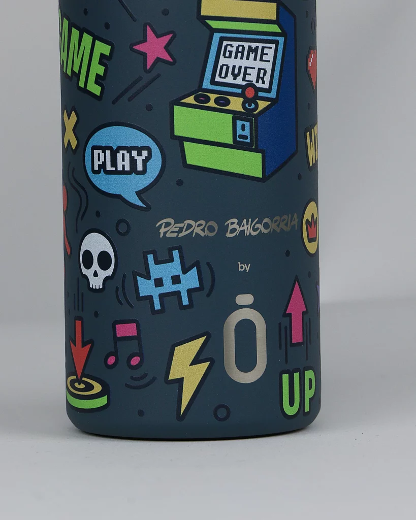 BOTELLA TERMO 600 ML. Mii 60 Pedro Baigorria - Retro Gamer Ocean "RUNBOTT" - Imagen 3