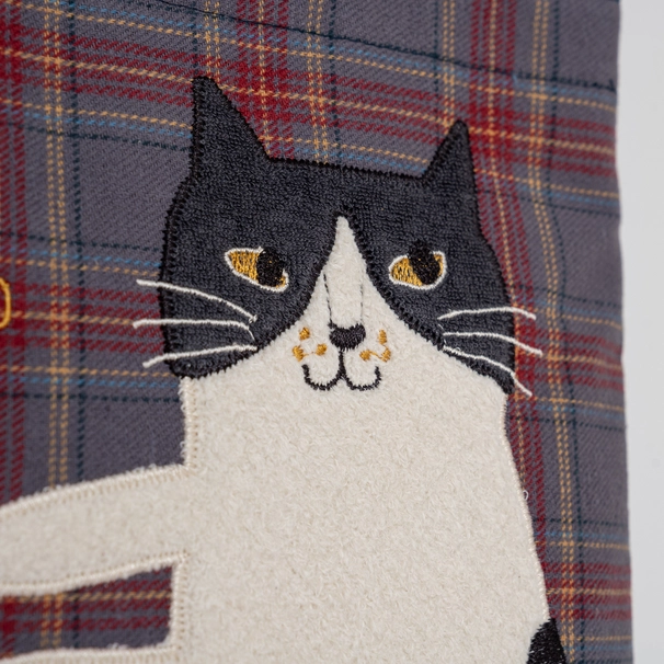 Bolso tote pequeño bordado "Kusuguru Japan" Nago Cat - azul pizarra - Imagen 5