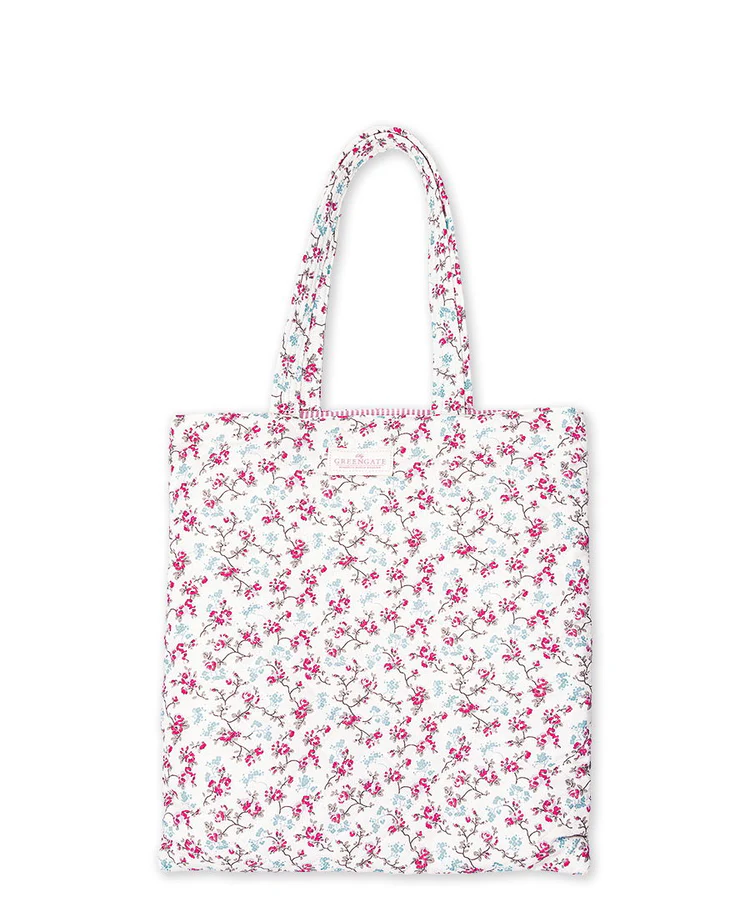 Bolso acolchado Elsy blanco flores "Greengate"