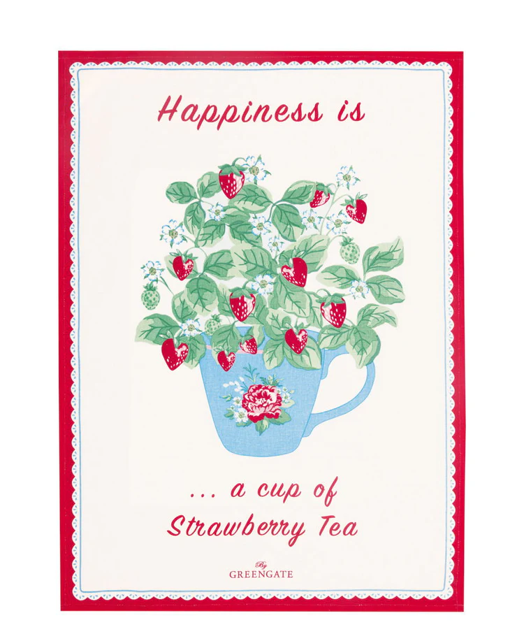 Paño de cocina estampado - Happiness is a....- "Greengate"