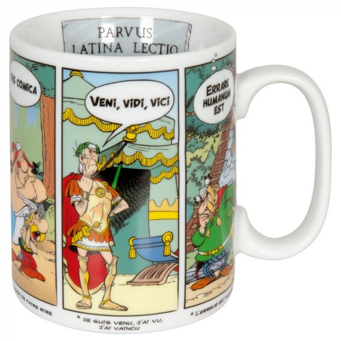 Mug Könitz en porcelana Asterix y Obelix Frases latin 490ml