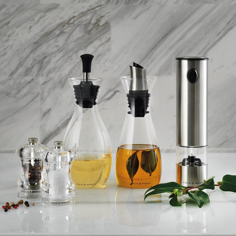 Aceitera / vinagrera Cristal antigoteo con regulador Cole & Mason " - Imagen 5