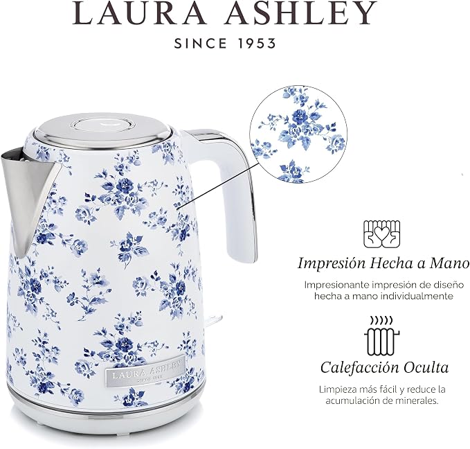 Hervidor jarra eléctrico acero inoxidable China Rose"Laura Ashley" - Imagen 4