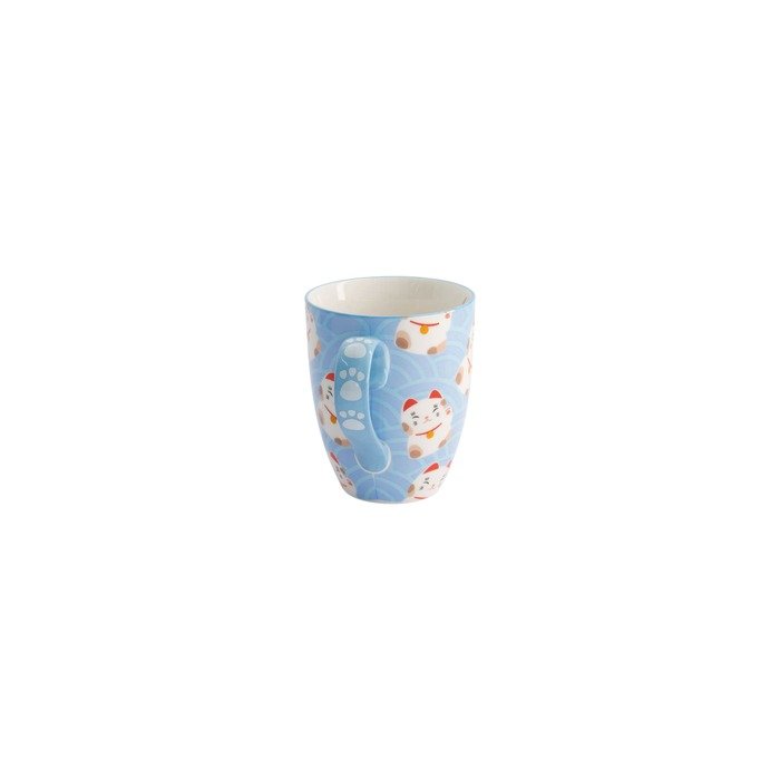 Taza Kawaii Lucky Cat Blue en caja de regalo, Porcelana, 380 ml "TOKYO DESING" - Imagen 4