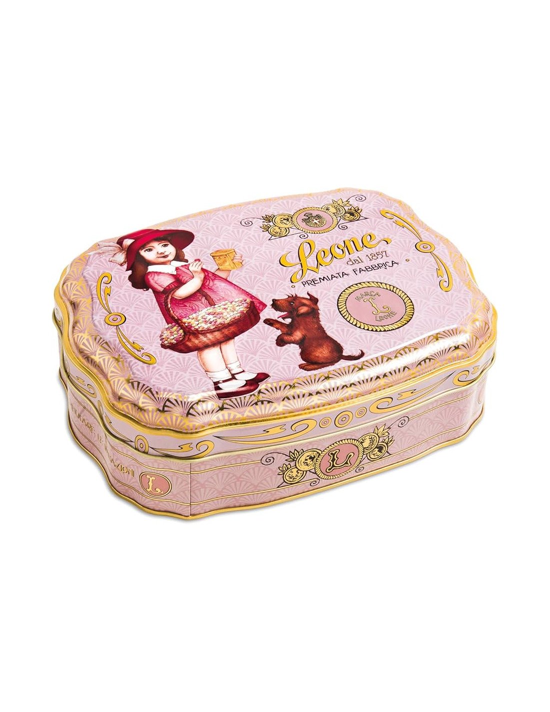 Caja vintage 200gr de gelatinas Liberty rosa "Leone"